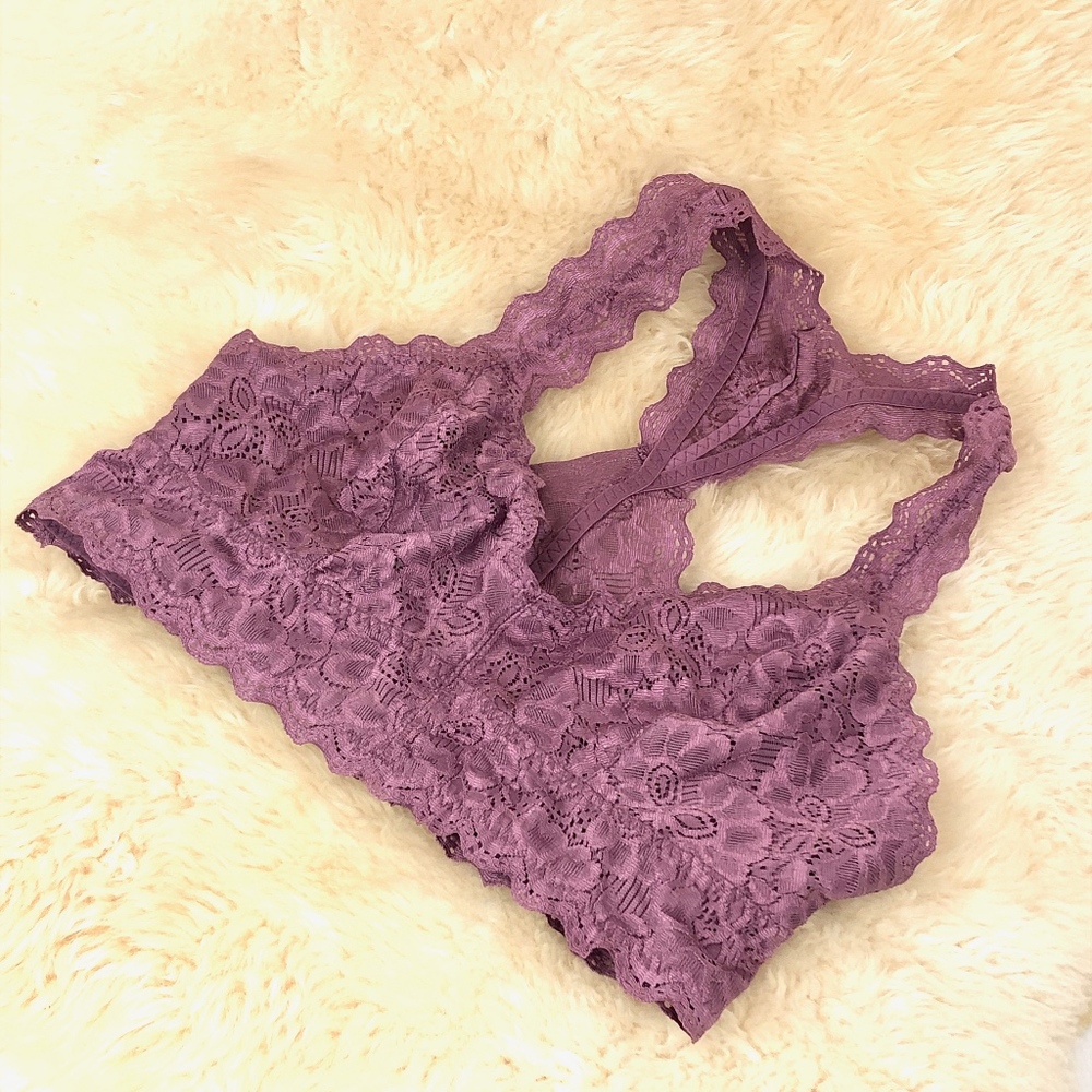 Felina Lavendar Stretch Lace Racerback Bralette M